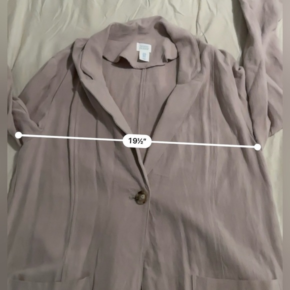 Sigrid Olsen Linen Blend Duster Coat  Soft Blush Lightweight Jacket Size M - Picture 13 of 13